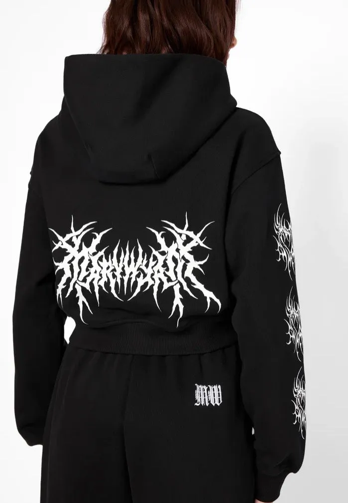 Nephilim Cropped Black Zipper Longsleeve Gothic Damen
