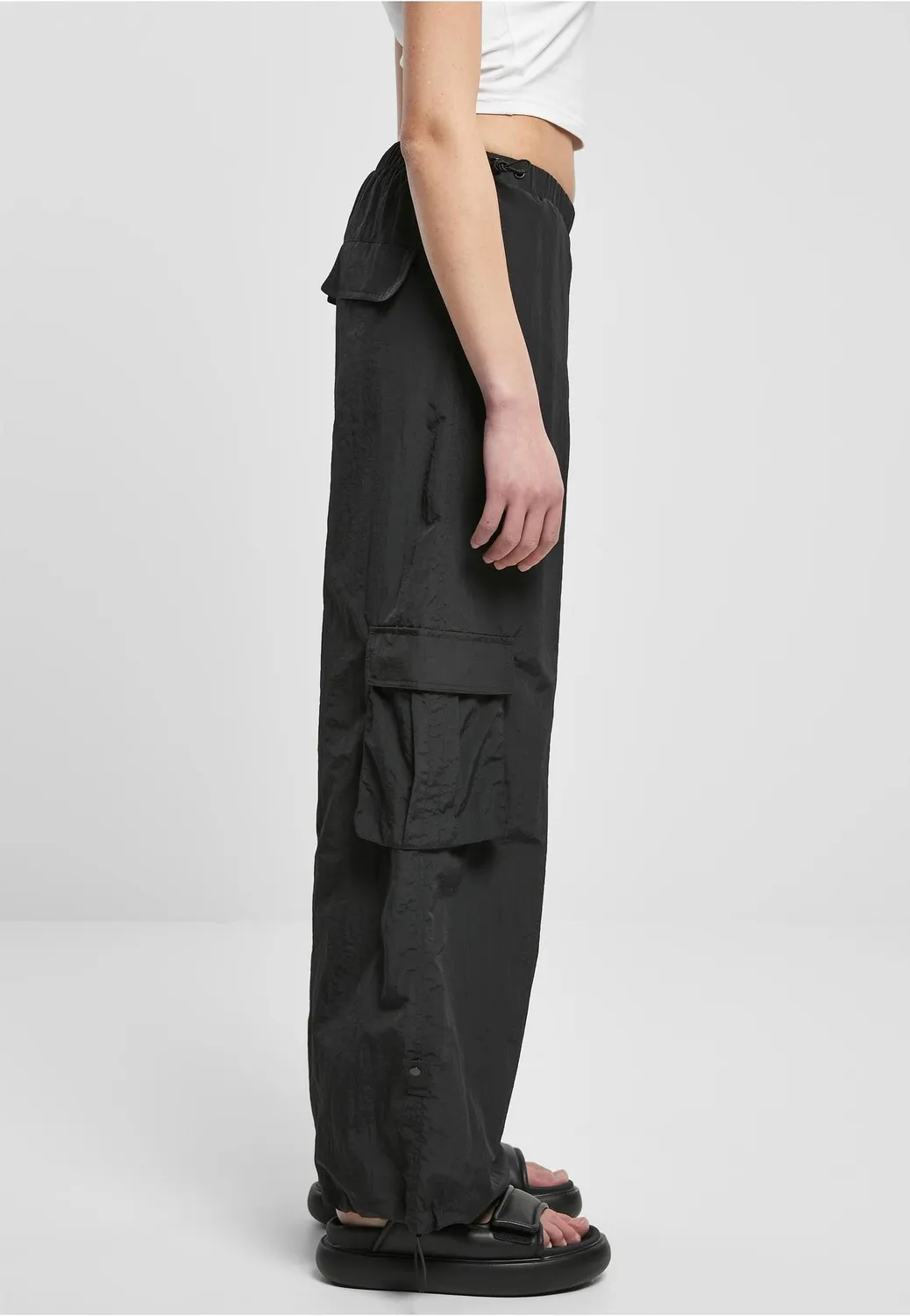 Impericon Wide Crinkle Nylon Hose Black Damen